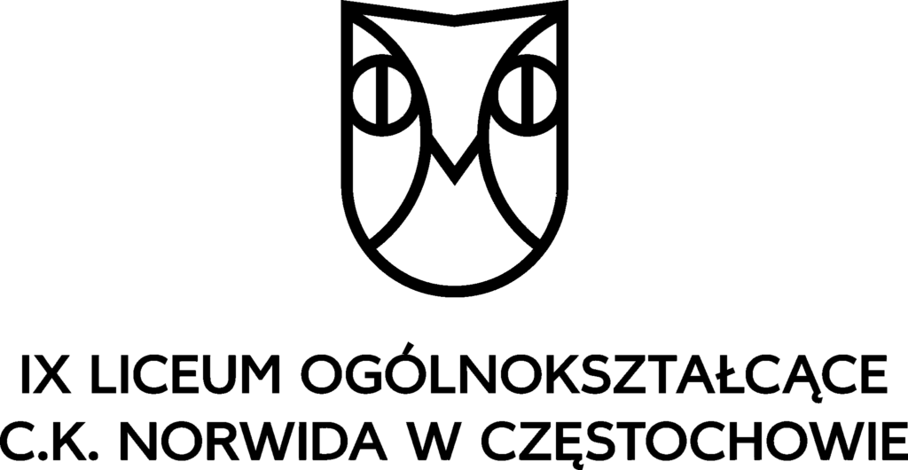 Logo dziewiątego liceum ogólnokształcące imienia Cypriana Kamila Norwida w Częstochowie